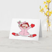 Leuk Doll die van het Vod een Hart houden Kaart (Gele Bloem)