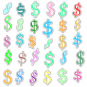 Leuk dollarteken ($) symbolen sticker (Voorkant)