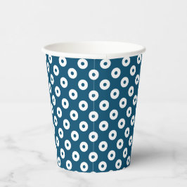 Leuk Donkerblauw met Blauw en Wit Polka-Stippen Papieren Bekers
