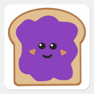 Leuk druivengelei brood vierkante sticker