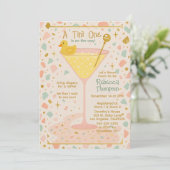 Leuk een Tini One Martini Glass Baby shower Kaart (Staand voorkant)