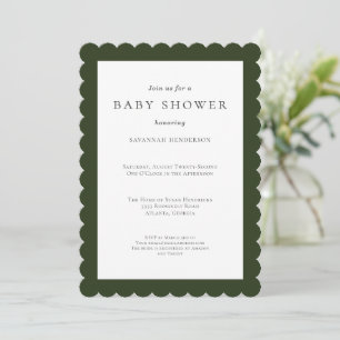 Leuk eenvoudig bos groen Baby shower Kaart
