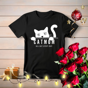 Leuk eenvoudig ontwerp vrouwen witte kat lover moe t-shirt