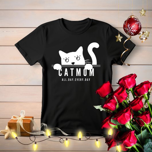 Leuk eenvoudig ontwerp vrouwen witte kat lover moe t-shirt
