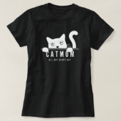 Leuk eenvoudig ontwerp vrouwen witte kat lover moe t-shirt (Design voorkant)