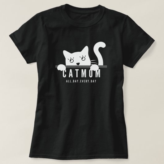 Leuk eenvoudig ontwerp vrouwen witte kat lover moe t-shirt (Design voorkant)