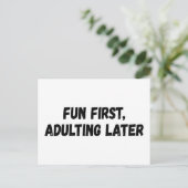 Leuk eerst volwassen later briefkaart (Staand voorkant)