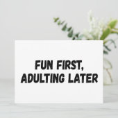 Leuk eerst volwassen later kaart (Staand voorkant)