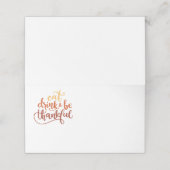 Leuk Eet Drink en Wees dankbaar Thanksgiving Plaatskaartje (Buitenkant ongevouwen)