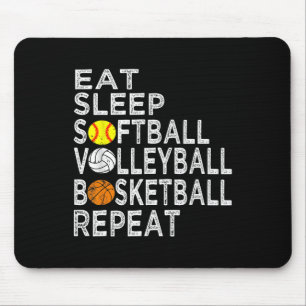 Leuk Eet Slaap Softbyll Volleybyll Bysketbyll Boys Muismat
