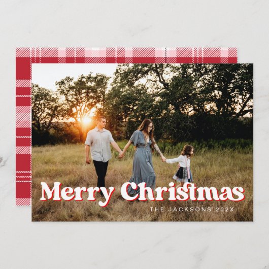 Leuk eigenzinnig vrolijk kerstontwerp feestdagenkaart (Voorkant / Achterkant)