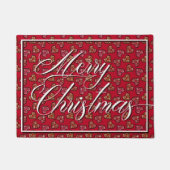 Leuk & Elegant Boho Hearts Rood  Patroon Deurmat (Voorkant)