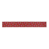 Leuk & Elegant Boho Hearts Rood  Patroon Grosgrain Lint (Voorkant)