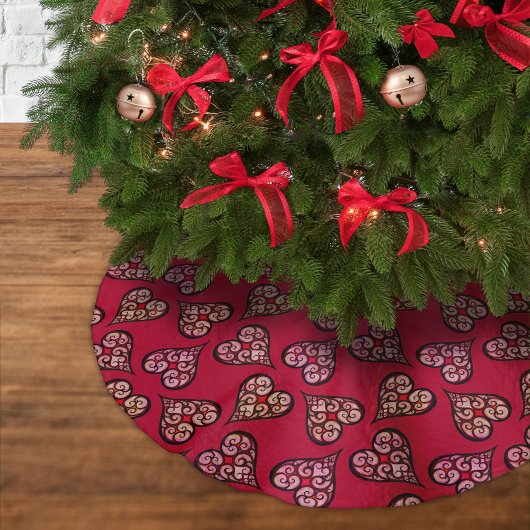Leuk & Elegant Boho Hearts Rood  Patroon Kerstboom Rok