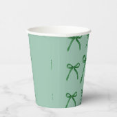 Leuk elegant groen lint patroon papieren bekers (Rechts)