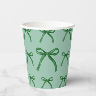 Leuk elegant groen lint patroon papieren bekers