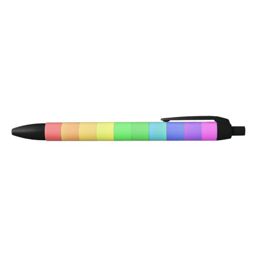  Leuk Elegant Kleurrijke Regenboog Strepen Zwarte Inkt Pen (Bovenkant)