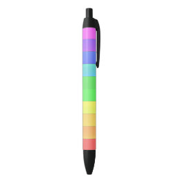  Leuk Elegant Kleurrijke Regenboog Strepen Zwarte Inkt Pen