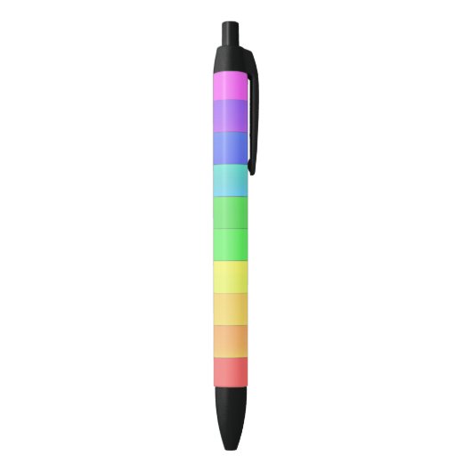  Leuk Elegant Kleurrijke Regenboog Strepen Zwarte Inkt Pen (Achterkant (Verticaal))