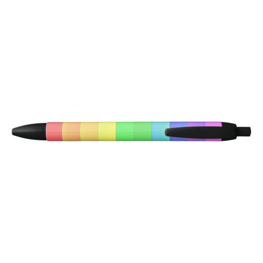  Leuk Elegant Kleurrijke Regenboog Strepen Zwarte Inkt Pen (Achterkant)