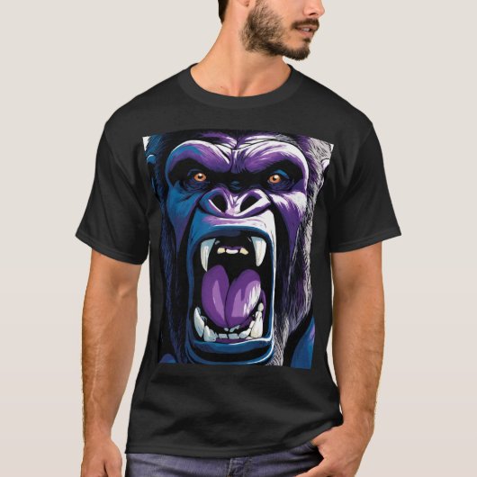 Leuk en avontuurlijk "Wild Monkey" T-shirt ontwerp (Voorkant)