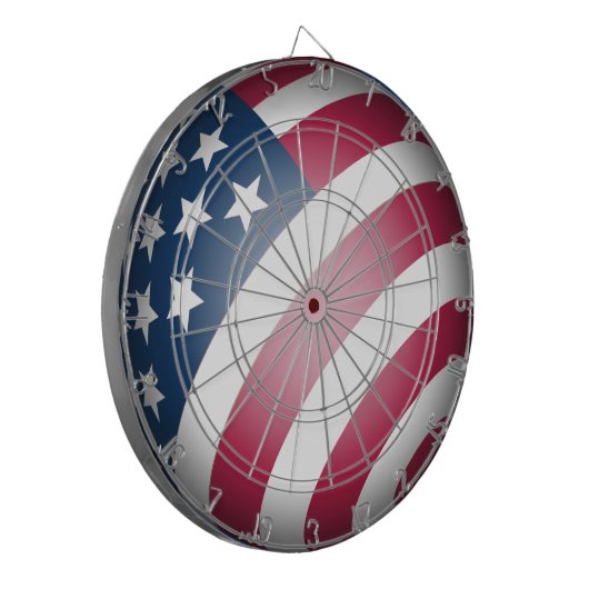Leuk en cool Wereldbol van Patriotic American Flag Dartbord (Voorkant Links)