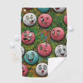 Leuk en eigenzinnig golfballen ontwerp golfhanddoek (Insitu)