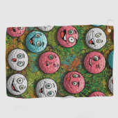 Leuk en eigenzinnig golfballen ontwerp golfhanddoek (Horizontaal)