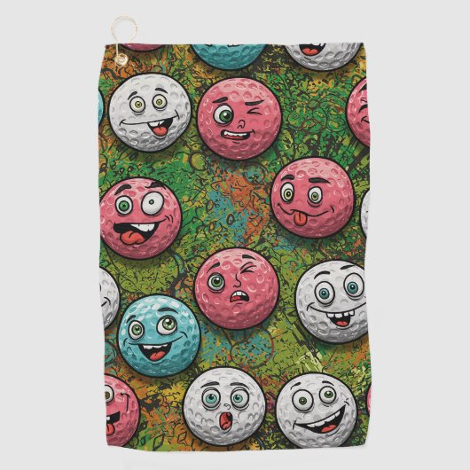 Leuk en eigenzinnig golfballen ontwerp golfhanddoek (Voorkant)