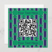Leuk en Fancy 4 Leaf Clover QR Code Kaart (Voorkant / Achterkant)