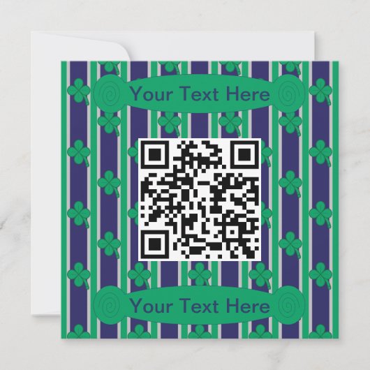 Leuk en Fancy 4 Leaf Clover QR Code Kaart (Voorkant)
