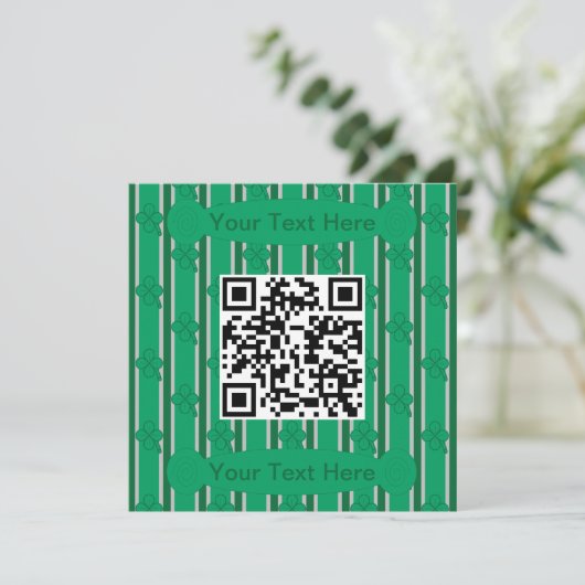 Leuk en Fancy 4 Leaf Clover QR Code Kaart (Staand voorkant)