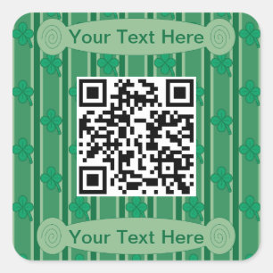 Leuk en Fancy 4 Leaf Clover QR Code Vierkante Sticker