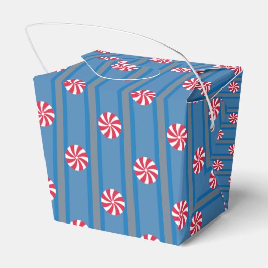 Leuk en Fancy Blauw Kerst Peppermint Snoep Bedankdoosjes (Achterkant)