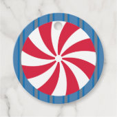 Leuk en Fancy Blauw Kerst Peppermint Snoep Bedankjes Labels (Voorkant)