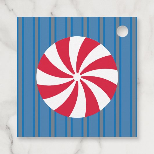 Leuk en Fancy Blauw Kerst Peppermint Snoep Bedankjes Labels (Achterkant)