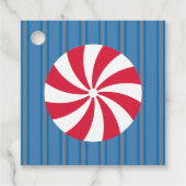 Leuk en Fancy Blauw Kerst Peppermint Snoep Bedankjes Labels (Voorkant)