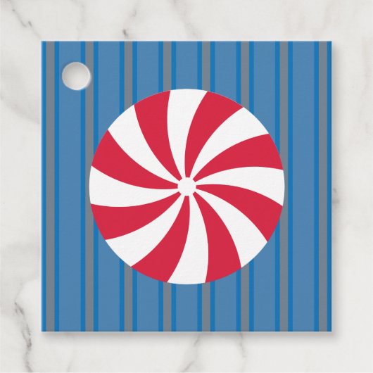 Leuk en Fancy Blauw Kerst Peppermint Snoep Bedankjes Labels (Voorkant)