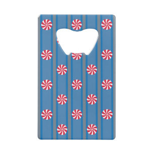 Leuk en Fancy Blauw Kerst Peppermint Snoep Creditkaart Flessenopener