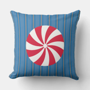 Leuk en Fancy Blauw Kerst Peppermint Snoep Kussen