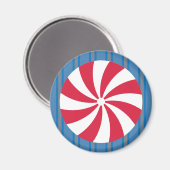 Leuk en Fancy Blauw Kerst Peppermint Snoep Magneet (Voorkant / Achterkant)