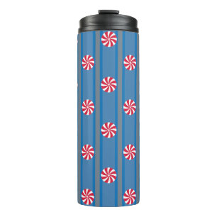 Leuk en Fancy Blauw Kerst Peppermint Snoep Thermosbeker