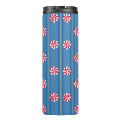 Leuk en Fancy Blauw Kerst Peppermint Snoep Thermosbeker (Achterkant)