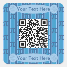 Leuk en Fancy Blauw PII 3.142 QR Code Vierkante Sticker