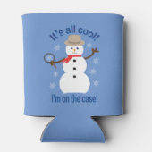 Leuk en Fancy Het is allemaal cool Sneeuwman Detec Blikjeskoeler (Achterkant)
