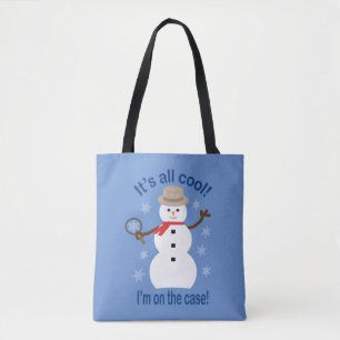 Leuk en Fancy Het is allemaal cool Sneeuwman Detec Tote Bag