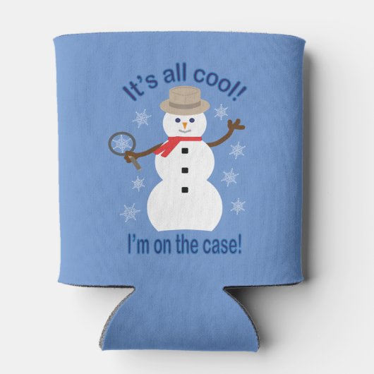 Leuk en Fancy Het is allemaal Cool Snowman Detecti Blikjeskoeler (Achterkant)