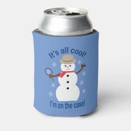 Leuk en Fancy Het is allemaal Cool Snowman Detecti Blikjeskoeler (Blikje Achterkant)