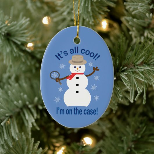 Leuk en Fancy Het is allemaal Cool Snowman Detecti Keramisch Ornament (Boom)