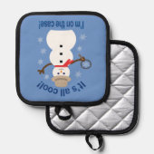 Leuk en Fancy Het is allemaal Cool Snowman Detecti Pannenlap (Voorkant / Achterkant)